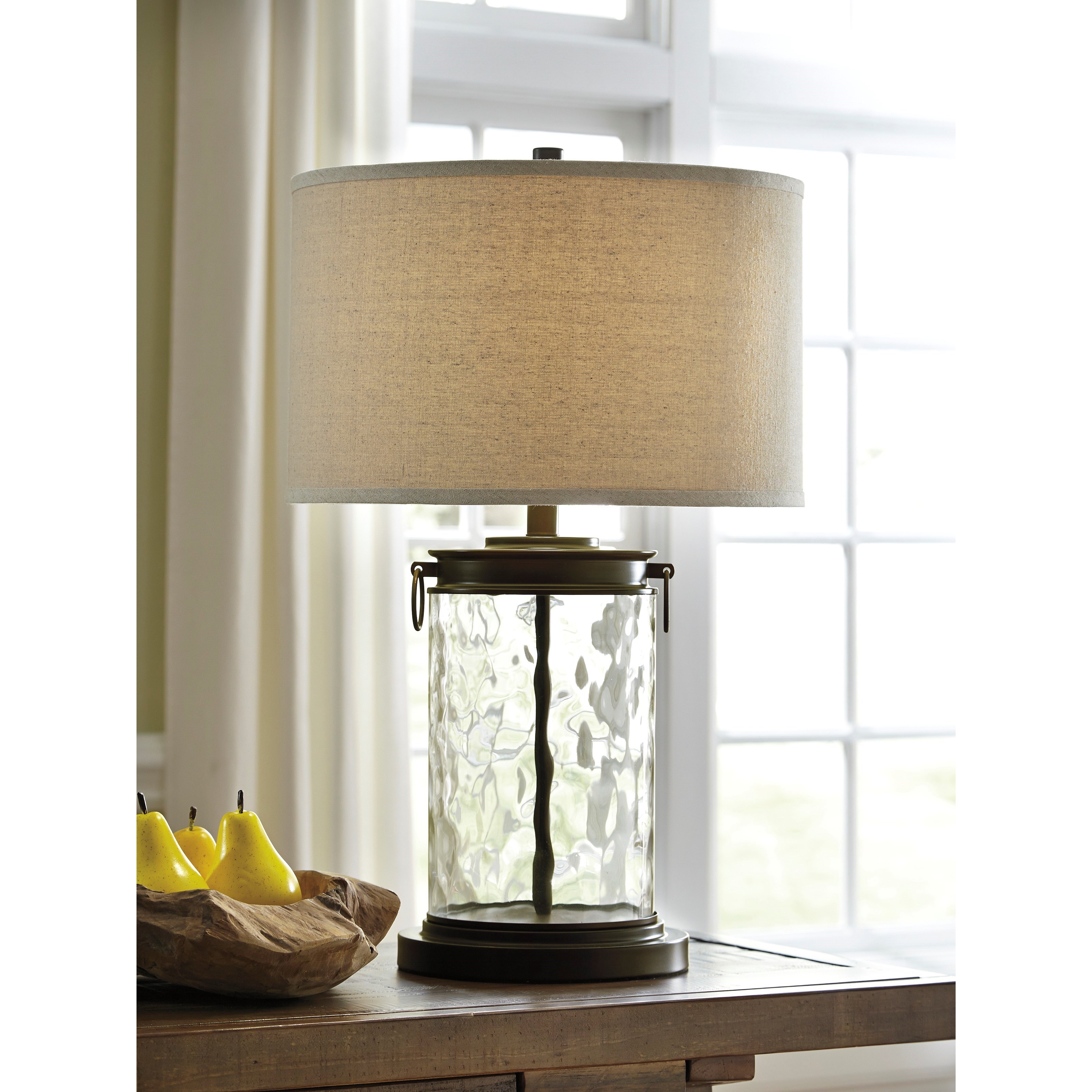 Bronze glass shop table lamp